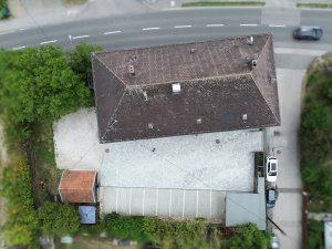 Vogelperspektive, Wohn- und Geschäftshaus in Ansfelden